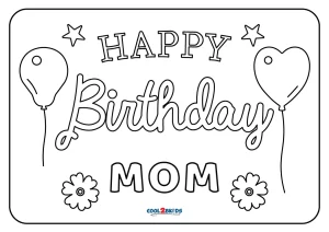 Free Printable Happy Birthday Mom Coloring Pages For Kids