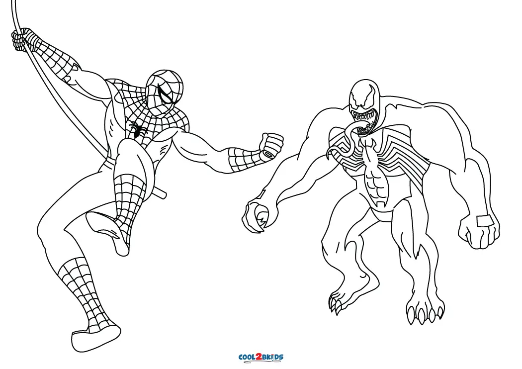 Spiderman Venom Coloring Page Free Printable Templates