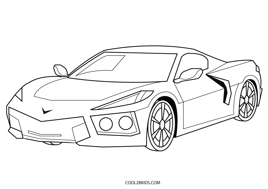 Carro esportivo página de colorir carros de corrida ilustração de veículo  carro isolado em fundo branco moderno