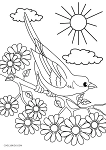 Página para colorear de primavera para niños. colorea las flores por clave  o código. aprendiendo los colores para centros de preescolar 17688522  Vector en Vecteezy