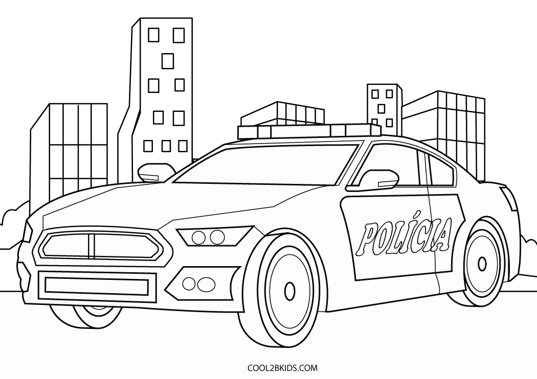 Como desenhar um carro de polícia 