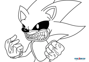 Desenhos e Imagens Sonic EXE para Colorir e Imprimir Grátis para