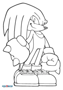 Desenho de Knuckles, a equidna para colorir