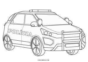 Desenhos de Carros de Policia PDF Pra Colorir Rapido