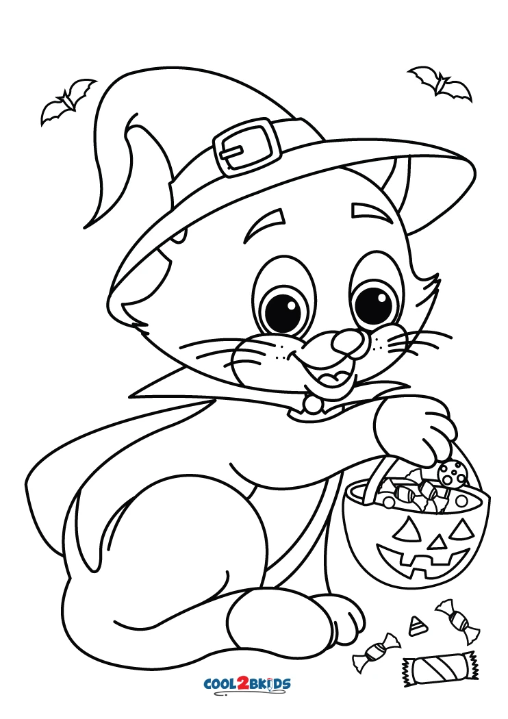 Desenho Para Colorir gato preto - Imagens Grátis Para Imprimir