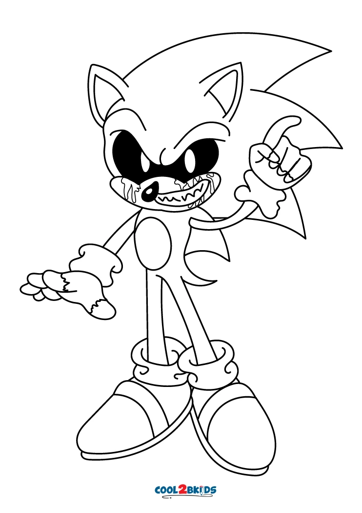 Desenhos para colorir do Sonic Exe para crianças - Desenhos para colorir  para impressão grátis