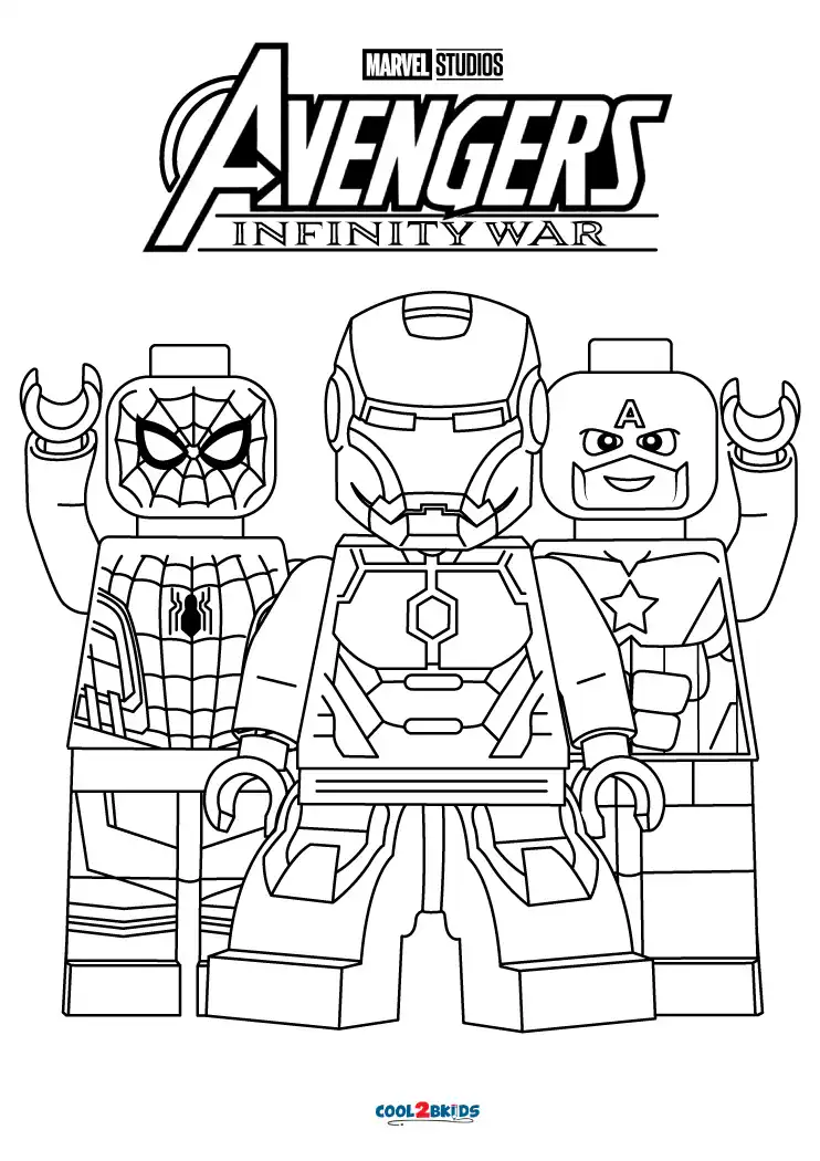 Coloriage Avengers, 110 pièces. Imprimer sur le site