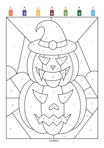 Free Halloween Color by Number Printables